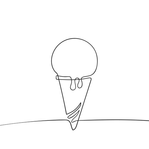 Ice cream line art continuous one drawing Vector Image