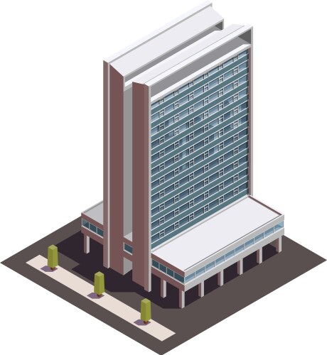 Modern skyscraper isometric composition Royalty Free Vector