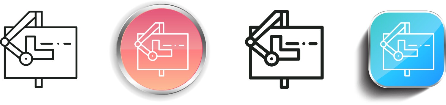 Drafting icon thin linear regular and button vector image