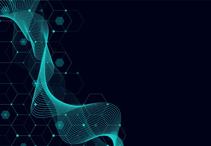 Abstract hexagonal molecular structures Royalty Free Vector