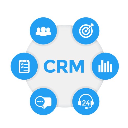 crm icons customer relationship management vector image vector image