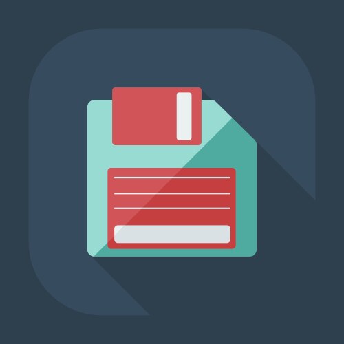 flat modern design with shadow icon diskette vector