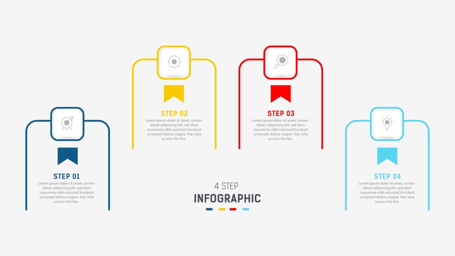 Three step infographic label design template Vector Image