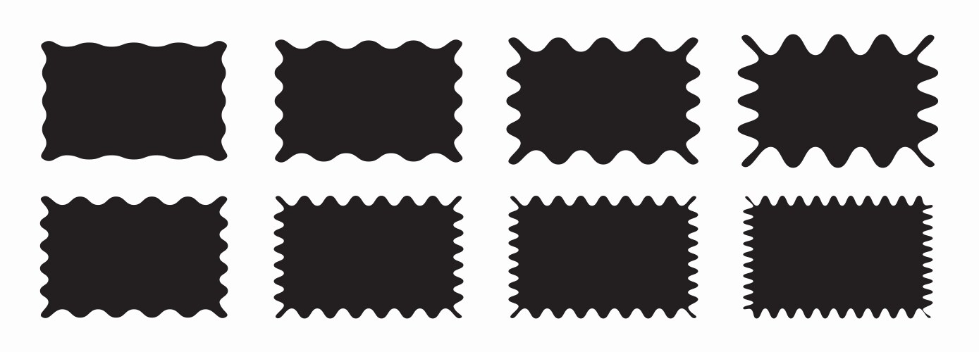 Wavy shape set zigzag frames scallop borders Vector Image