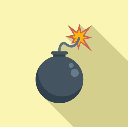 malware bomb icon flat error threat vector image