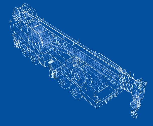 Mobile crane Royalty Free Vector Image - VectorStock