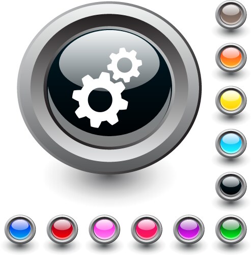 Graduation round button Royalty Free Vector Image
