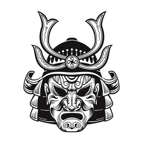 Japanese Ninja Mask Warrior Vector Image