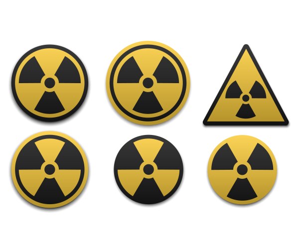 Set radiation symbol warning icon vector image