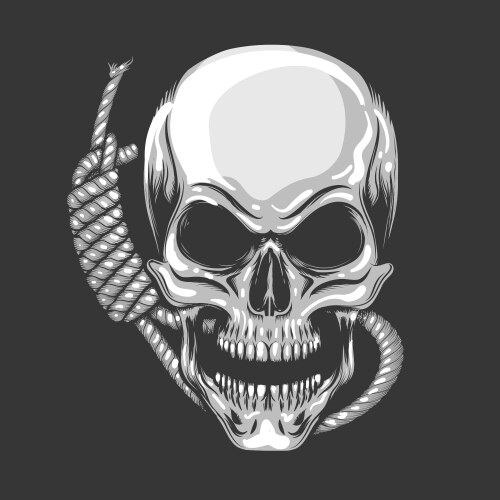 Hanging Skull with Noose Vector Image