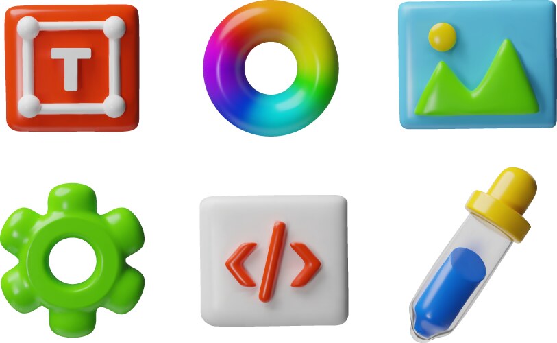 3d ui ux user software and app interface vector image
