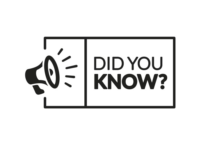 Did you know label with megaphone vector image