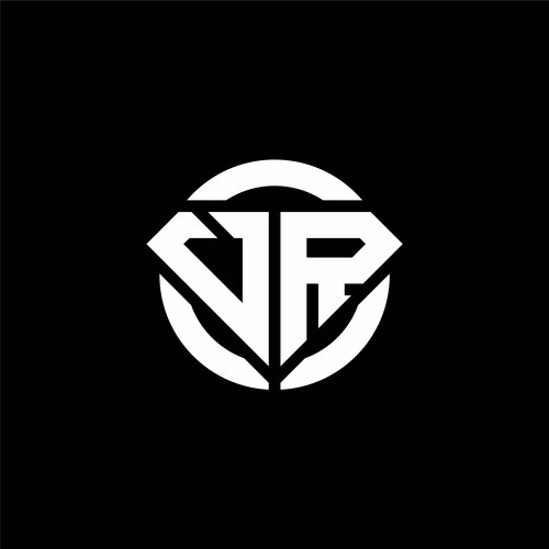 Vr monogram logo with diamond shape and ring Vector Image