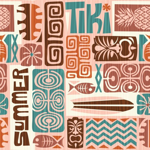 Hawaii seamless pattern including hula skirt Vector Image