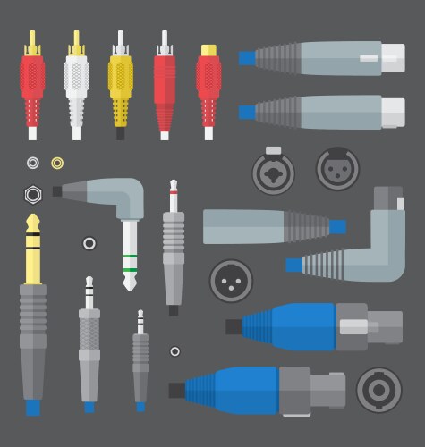 Data cable connectors Royalty Free Vector Image