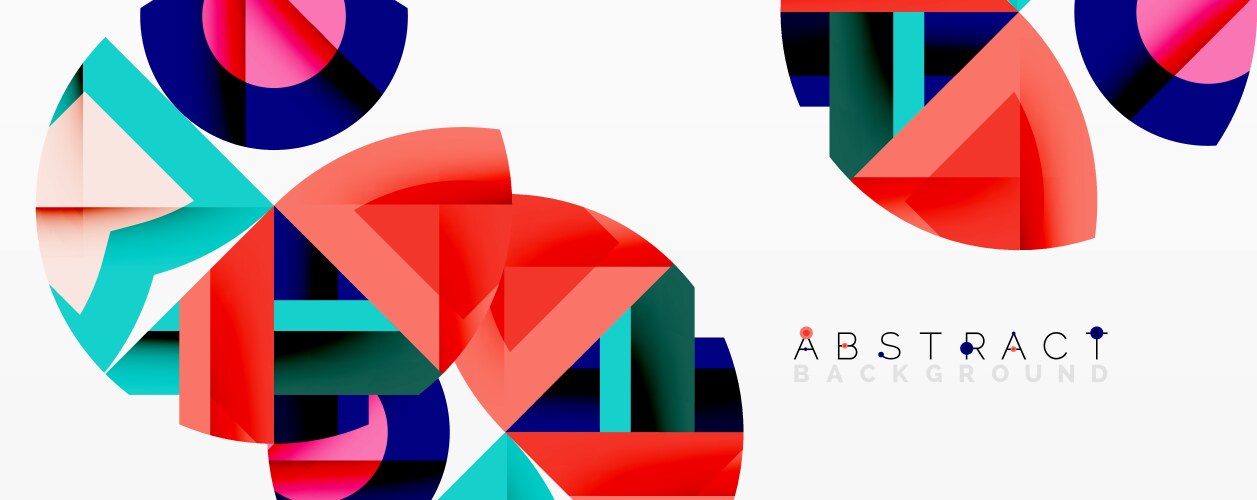 Vibrant geometric shapes overlap creating dynamic vector image
