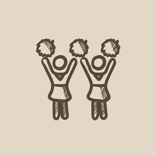 Cheerleaders sketch icon Vector Image