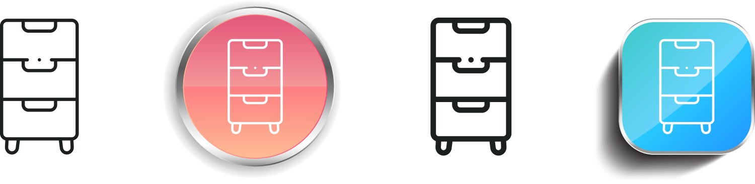 Drawer icon thin linear regular and button style vector image
