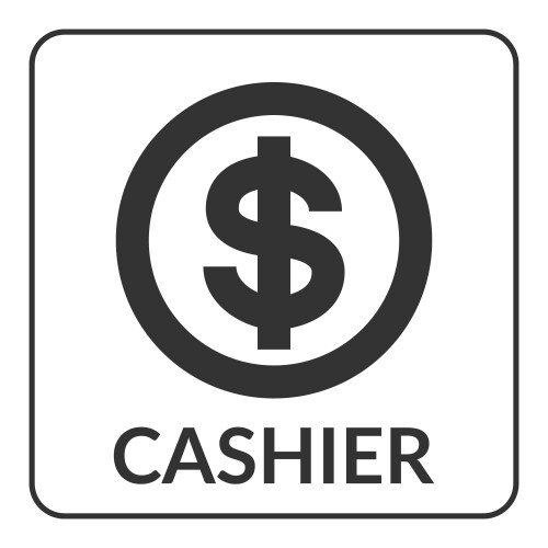 cashier icon with dollar sign vector image