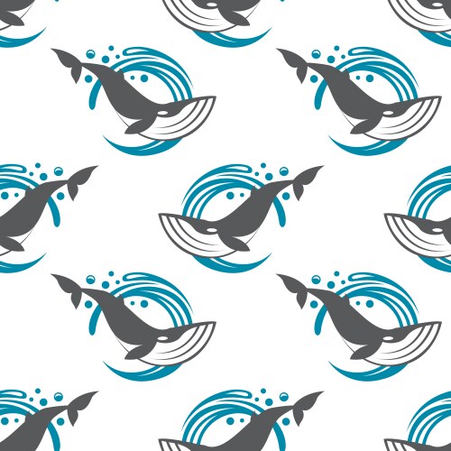 Vintage hand drawn sea blue waves with splashes Vector Image
