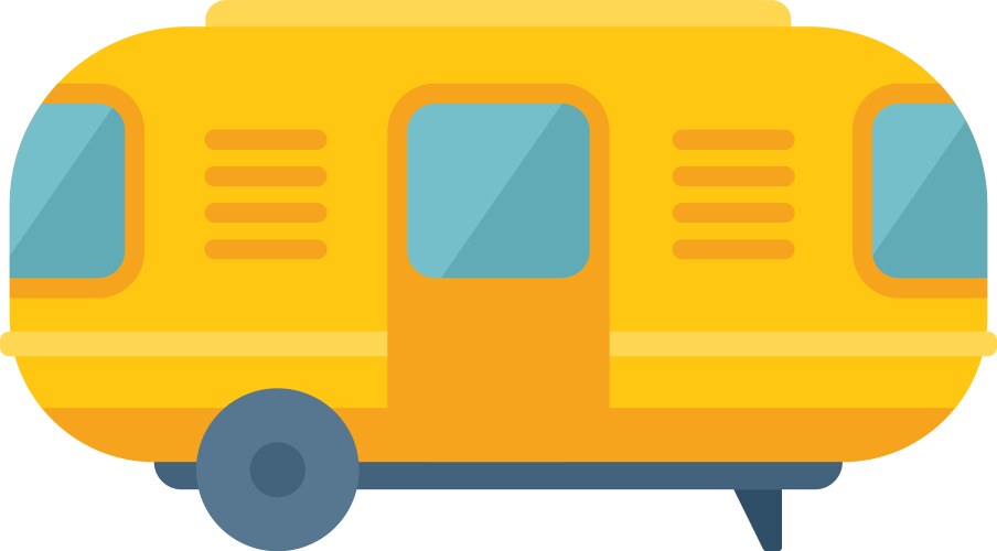 Trailer icon flat camper car – Royalty-Free Vector | VectorStock
