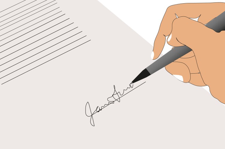 Hand sign document pop art Royalty Free Vector Image