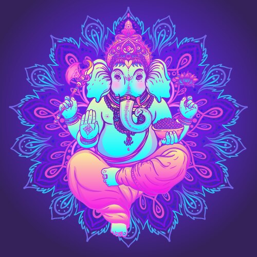 Beautiful hand-drawn tribal style elephant Vector Image