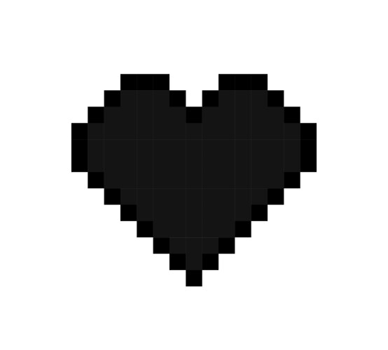 pixel heart icon for 8 bit game vector