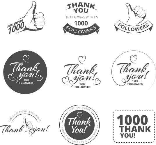 Vintage thank you badges vector image