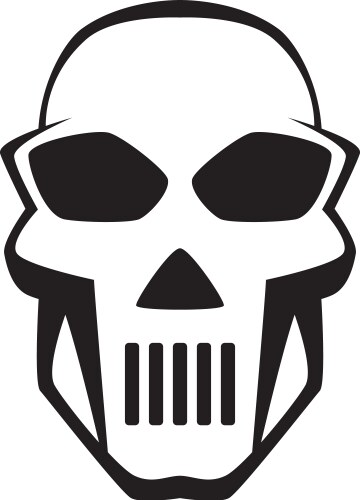 Black and White Skull Icon Vector Image