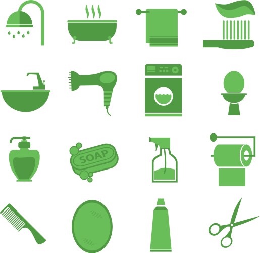 Line set icons - bathroom Royalty Free Vector Image