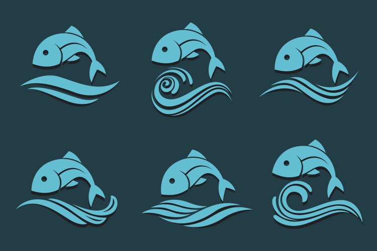 Fish icon set Royalty Free Vector Image - VectorStock