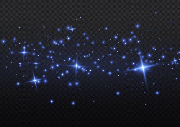 starry dust flash light spark sparkle blue star vector image