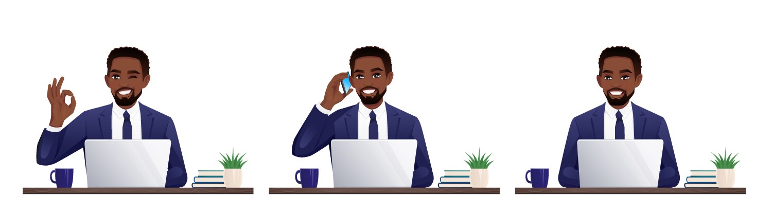 man using laptop vector image