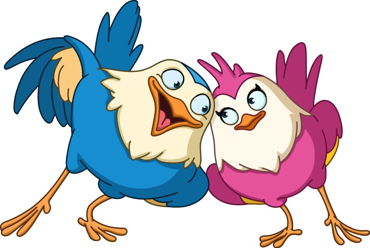 Cute birds couple in love Royalty Free Vector Image