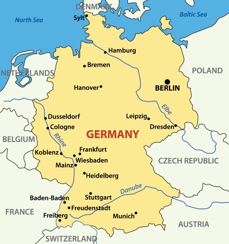 map of germany vector image vector image