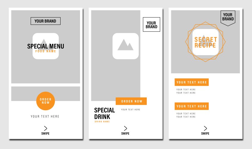 Food Instagram Story Template Vector Image