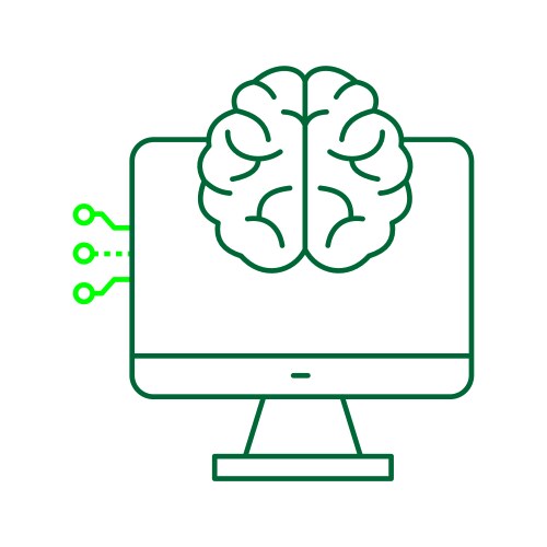 Smart ai computing and user interface icon design vector image