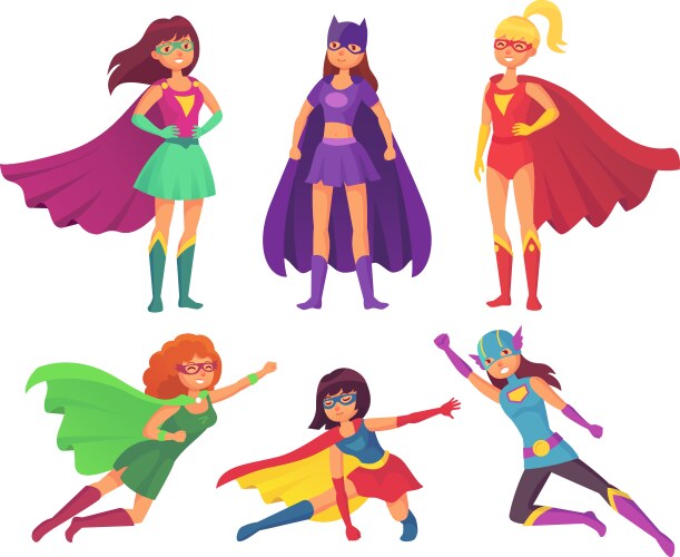 Superheroes women characters wonder female hero vector image