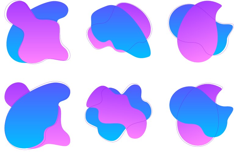 Blobs abstract fluid shapes color gradient vector image