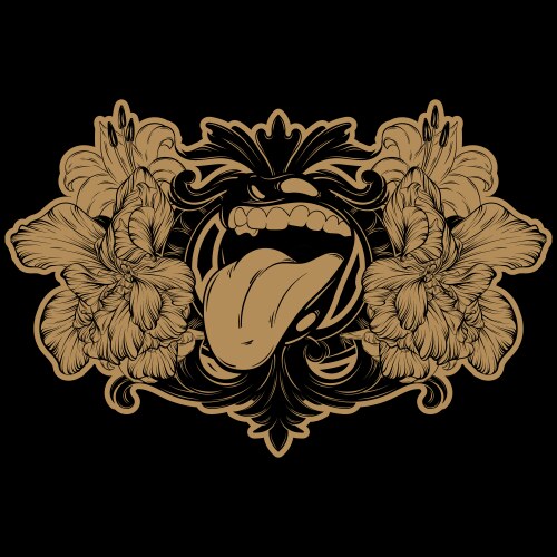 Floral Baroque Mouth Vector Image