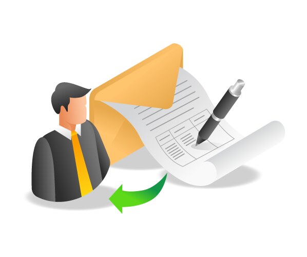 filling out digital email list vector image