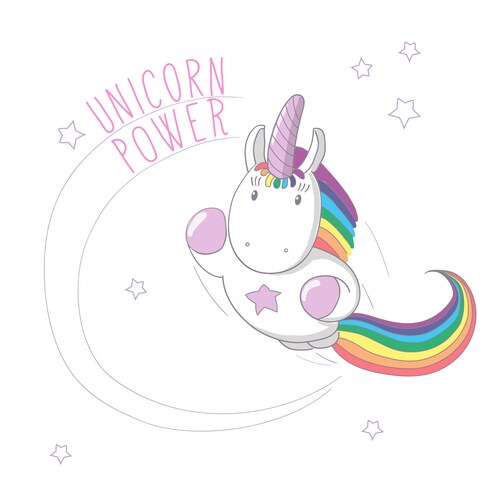 Unicorn power in colour Vector Image