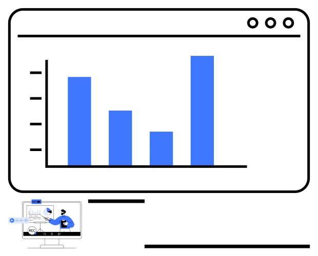 Data analytics dashboard with graph display vector image