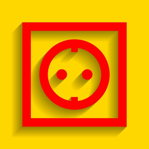 Electrical socket sign set of red orange yellow – Royalty-Free Vector ...