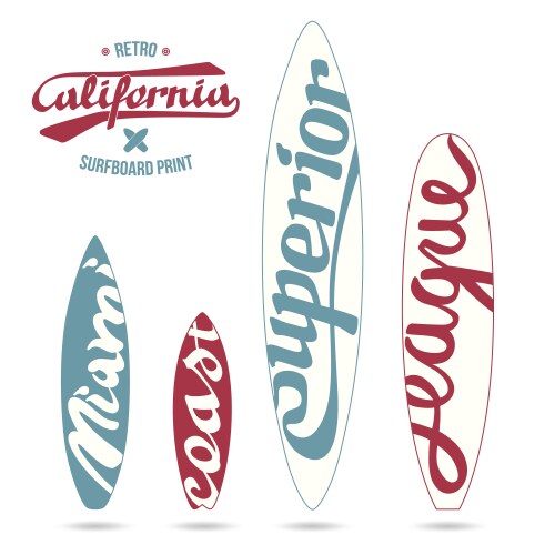 Retro vintage prints for surfboards Vector Image