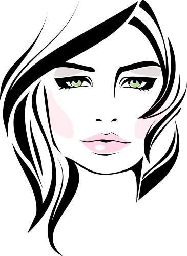 Beautiful girl with wavy hair Royalty Free Vector Image