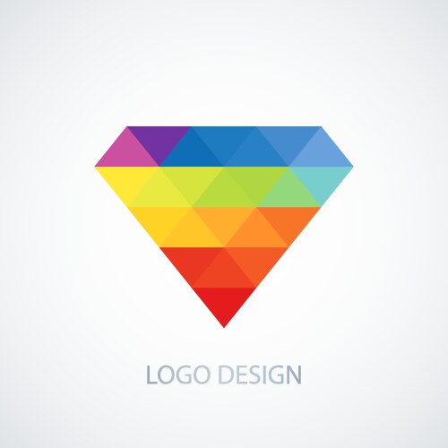 Abstract triangle technology color prism logo Vector Image