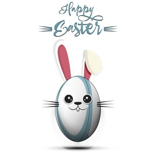 Happy easter rabbit white cute bunny Royalty Free Vector