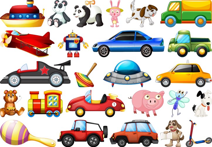 set different toys vector image